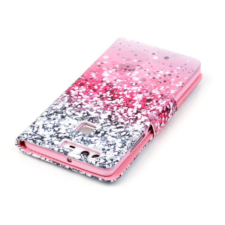 Cross Pattern Magnetic Leather Stand Case for Huawei P9 - Colorized Pattern-4