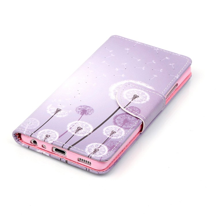 Cross Pattern Leather Wallet Case for Huawei P9 - Dandelion Pattern-3