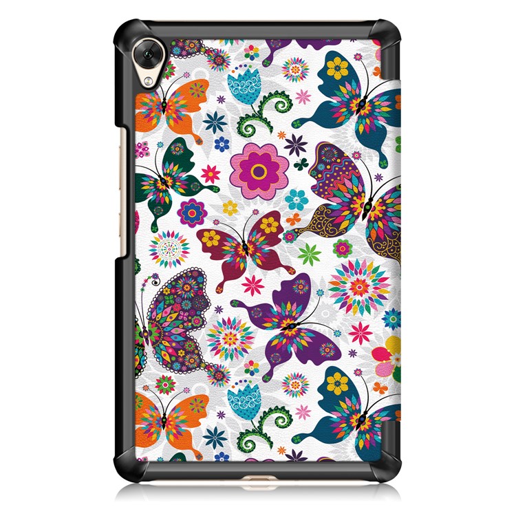 Pattern Printing Tri-fold Stand PU Leather Smart Tablet Case for Huawei MediaPad M6 8.4-inch - Butterfly-3