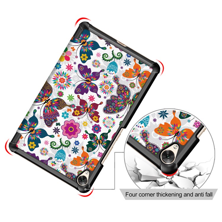 Pattern Printing Tri-fold Stand PU Leather Smart Tablet Case for Huawei MediaPad M6 8.4-inch - Butterfly-7