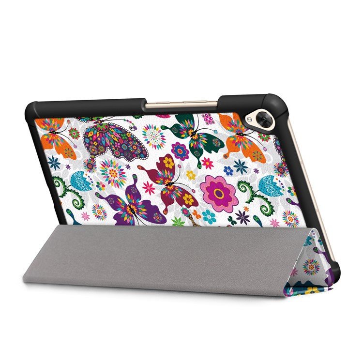 Pattern Printing Tri-fold Stand PU Leather Smart Tablet Case for Huawei MediaPad M6 8.4-inch - Butterfly-8