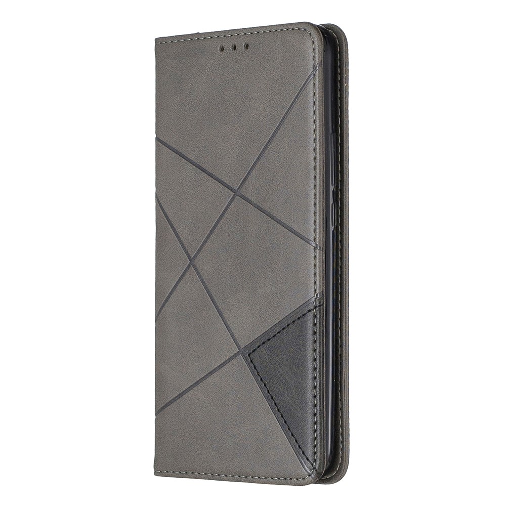 Étui De Protection En Cuir Avec Motif Géométrique Pour Huawei P Smart Z / Y9 Prime 2019 - Gris-3