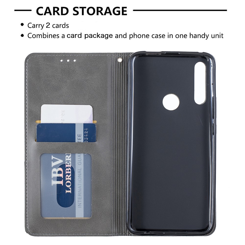 Étui De Protection En Cuir Avec Motif Géométrique Pour Huawei P Smart Z / Y9 Prime 2019 - Gris-7