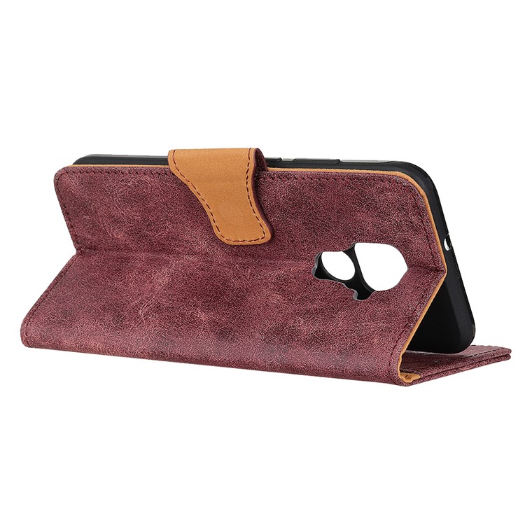 Vintage Style PU Leather Wallet Casing for Huawei nova 5i Pro/Mate 30 Lite - Wine Red-6