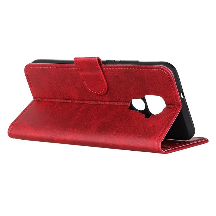 Matte Wallet Leather Stand Case for Huawei Mate 30 Lite / nova 5i Pro - Red-11