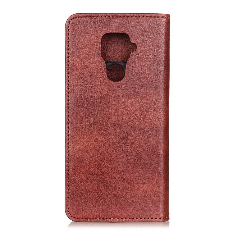 Auto-absorbed Litchi Texture Split Leather Phone Case for Huawei nova 5i Pro / Mate 30 Lite - Brown-7