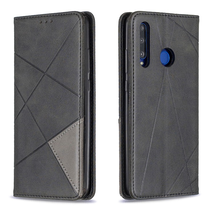 Geometric Pattern Leather Card Holder Phone Shell for Huawei P Smart Plus 2019/Enjoy 9s/Honor 10i - Black-4
