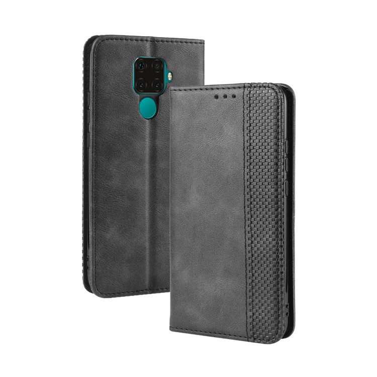 Auto-absorbed Vintage Style PU Leather Wallet Phone Shell for Huawei Mate 30 Lite / Nova 5i Pro - Black-2