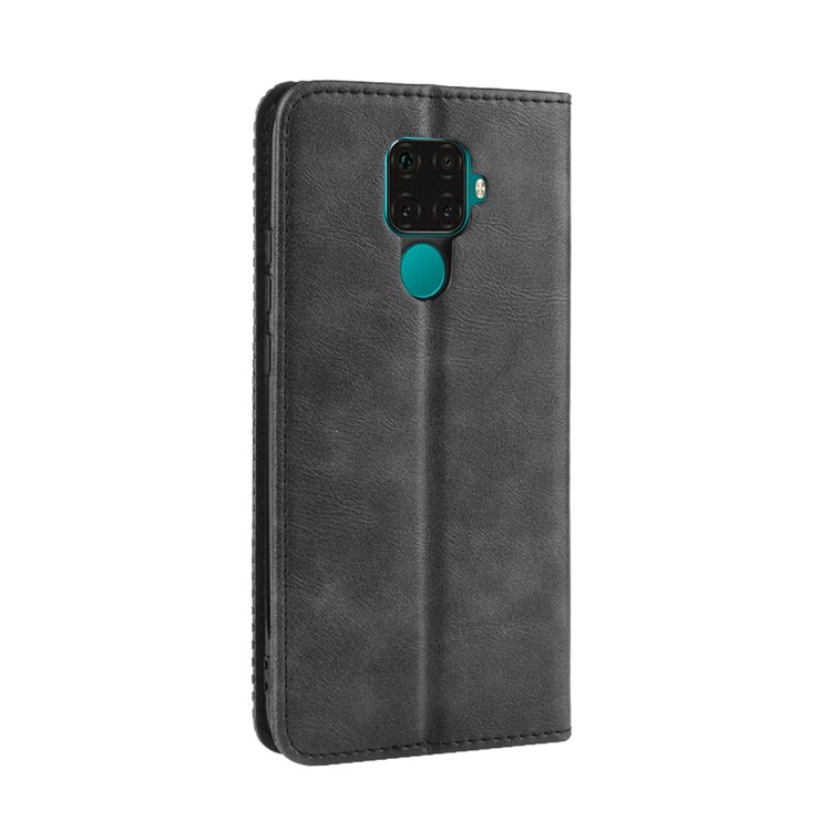 Auto-absorbed Vintage Style PU Leather Wallet Phone Shell for Huawei Mate 30 Lite / Nova 5i Pro - Black-4