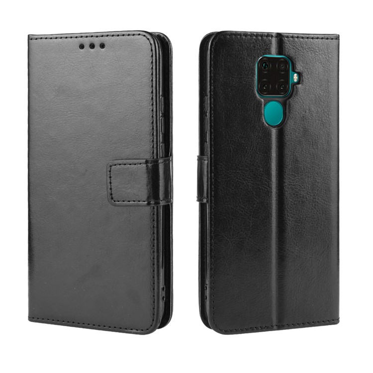 Crazy Horse Texture Leather Wallet Phone Shell Cover for Huawei Mate 30 Lite / Nova 5i Pro - Black-2