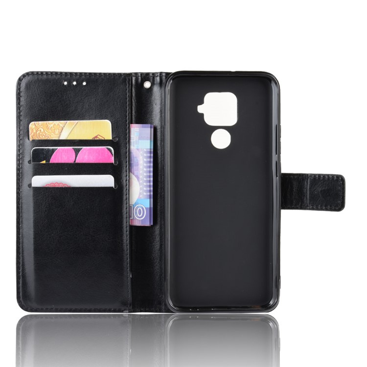 Crazy Horse Texture Leather Wallet Phone Shell Cover for Huawei Mate 30 Lite / Nova 5i Pro - Black-5