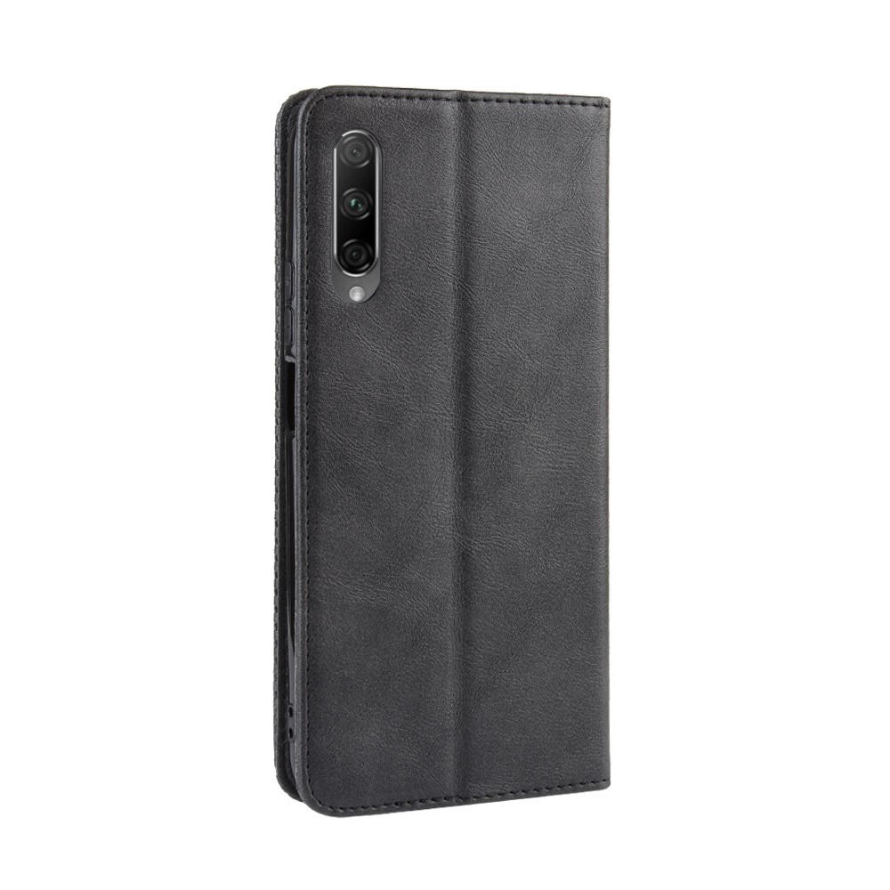 Casca de Telefone de Couro de Estilo Vintage Para Huawei Honor 9x (para a China)/9x Pro - Preto