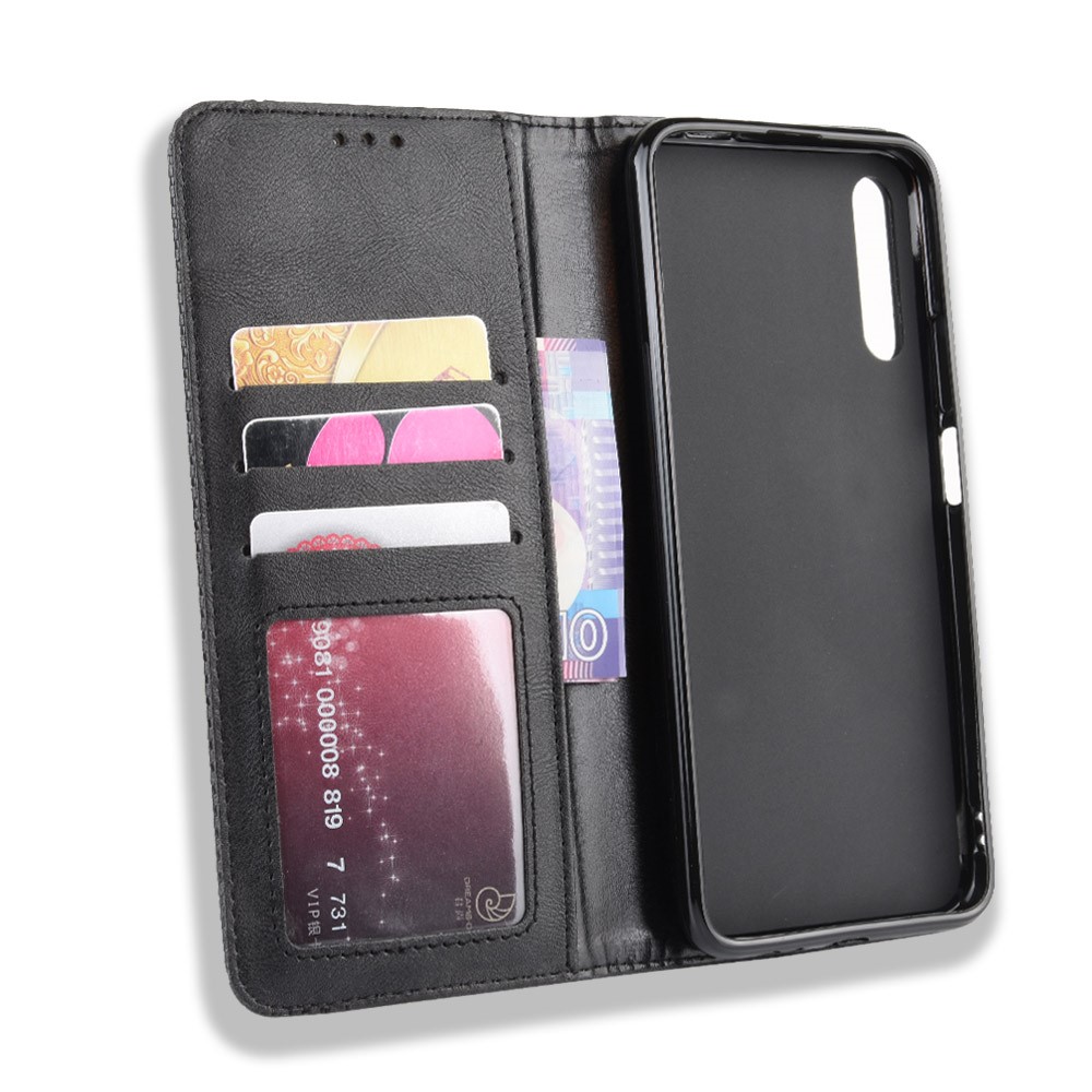 Vintage Style Leather Wallet Phone Shell for Huawei Honor 9X/9X Pro - Black-5