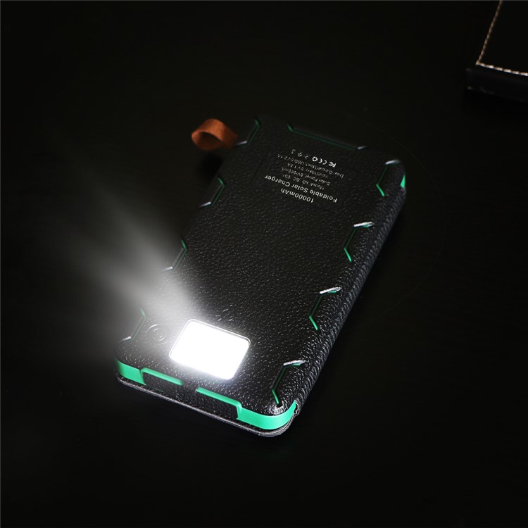 X-DRAGON XD-SC-002 Waterproof 10000mAh USB Solar Powered Phone Charger Portable Solar Power Bank - Green-6