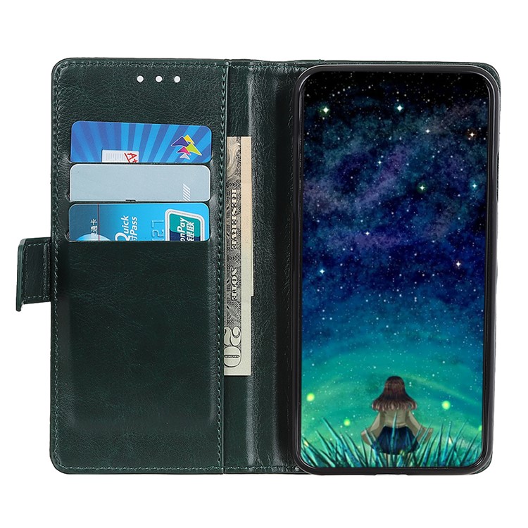 Rivet Decorated Crazy Horse Leather Wallet Case for Huawei Mate 30 Lite / nova 5i Pro - Blackish Green-6