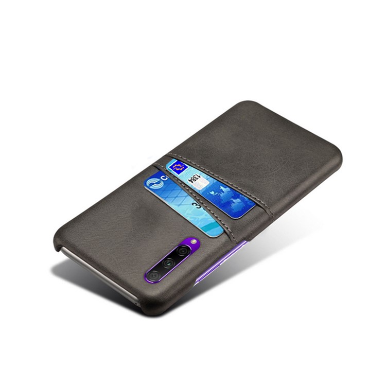 Double Card Slots PU Leather Coated Hard PC Case for Huawei Honor 9X / Honor 9X Pro - Black-2