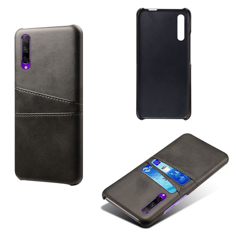 Double Card Slots PU Leather Coated Hard PC Case for Huawei Honor 9X / Honor 9X Pro - Black-4