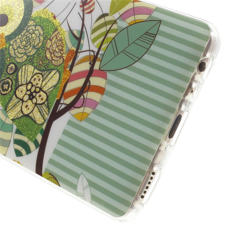 Patterned TPU Back Case for Huawei P9 - Green Owl-6