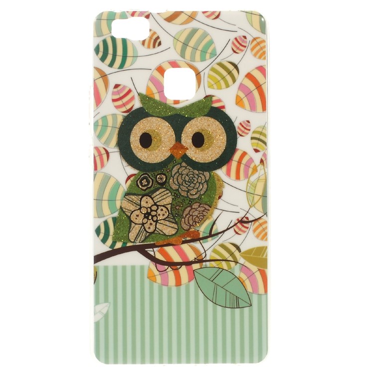 Patterned TPU Skin Case for Huawei P9 Lite / G9 Lite - Owl and Leaves-1