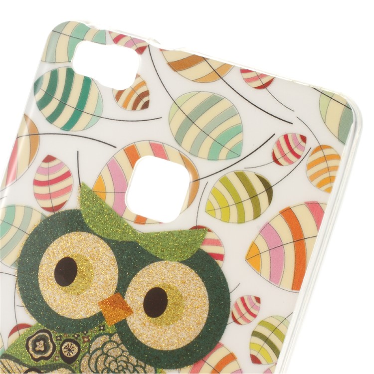Patterned TPU Skin Case for Huawei P9 Lite / G9 Lite - Owl and Leaves-2