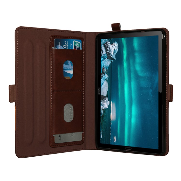 Porta Tablet In Pelle Con Doppio Supporto Per Tablet Huawei Mediapad M6 Da 8,4 Pollici - Caffè-4