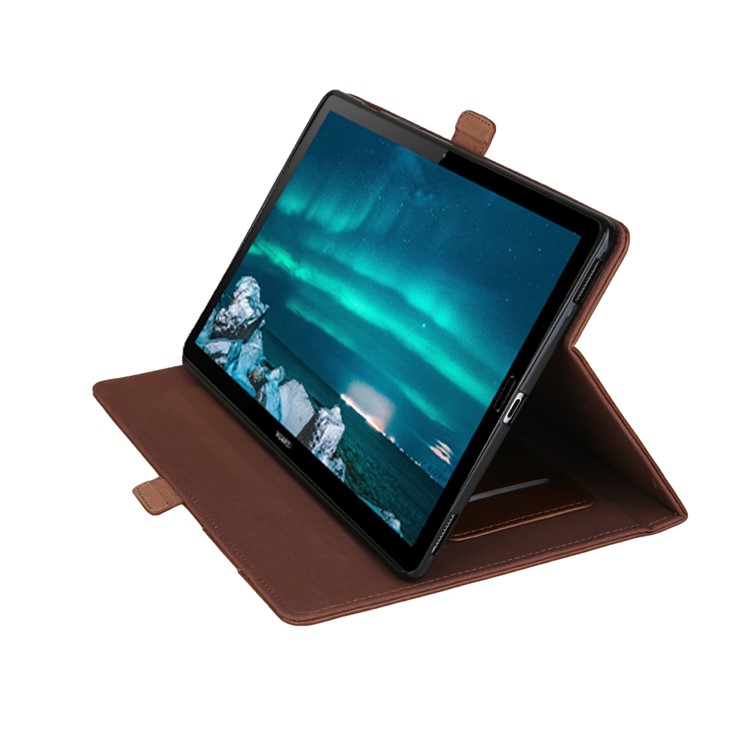Porta Tablet In Pelle Con Doppio Supporto Per Tablet Huawei Mediapad M6 Da 8,4 Pollici - Caffè-5