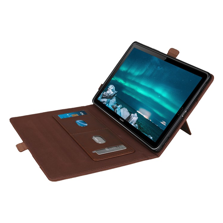 Porta Tablet In Pelle Con Doppio Supporto Per Tablet Huawei Mediapad M6 Da 8,4 Pollici - Caffè-6