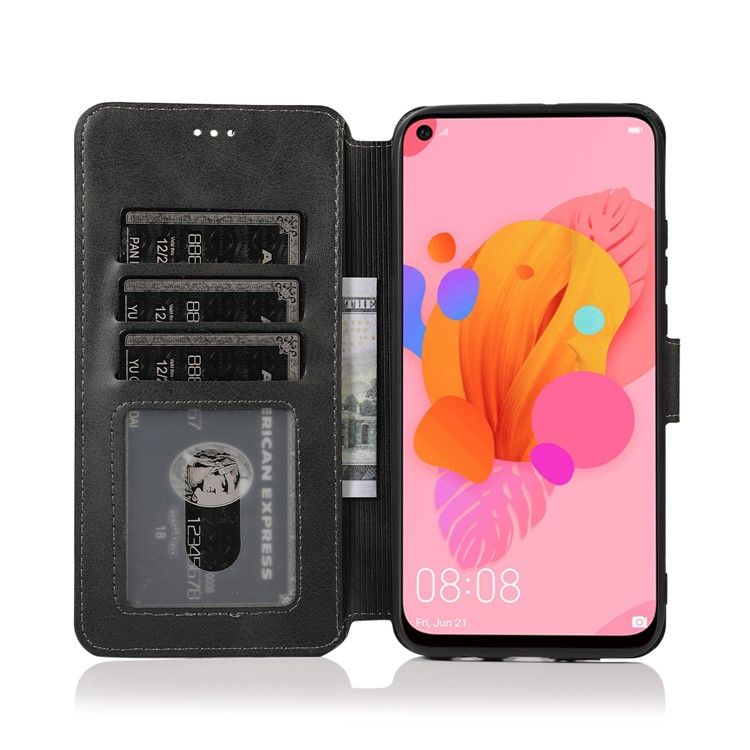 Extreme Series Folio PU Leather Wallet Phone Case for Huawei P20 lite (2019)/nova 5i - Black-4