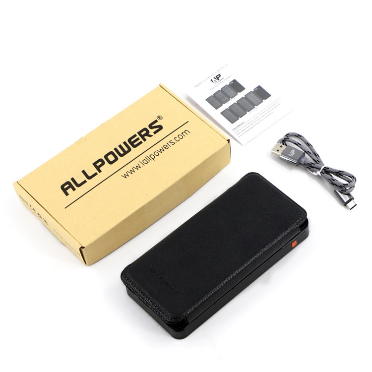 ALLPOWERS 10000mAh Solar Power Bank Dual USB External Battery with LED Light for Phone Tablet-8