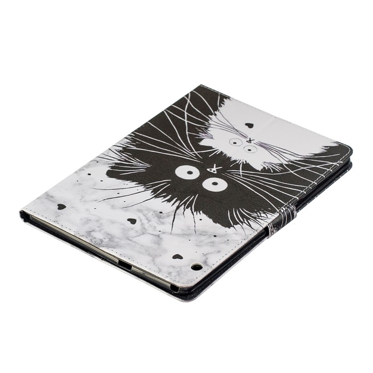 Étui En Cuir De Support De Portefeuille D'impression De Modèle Pour Le Huawei Mediapad T3 10 - Chat Noir Et Blanc-7