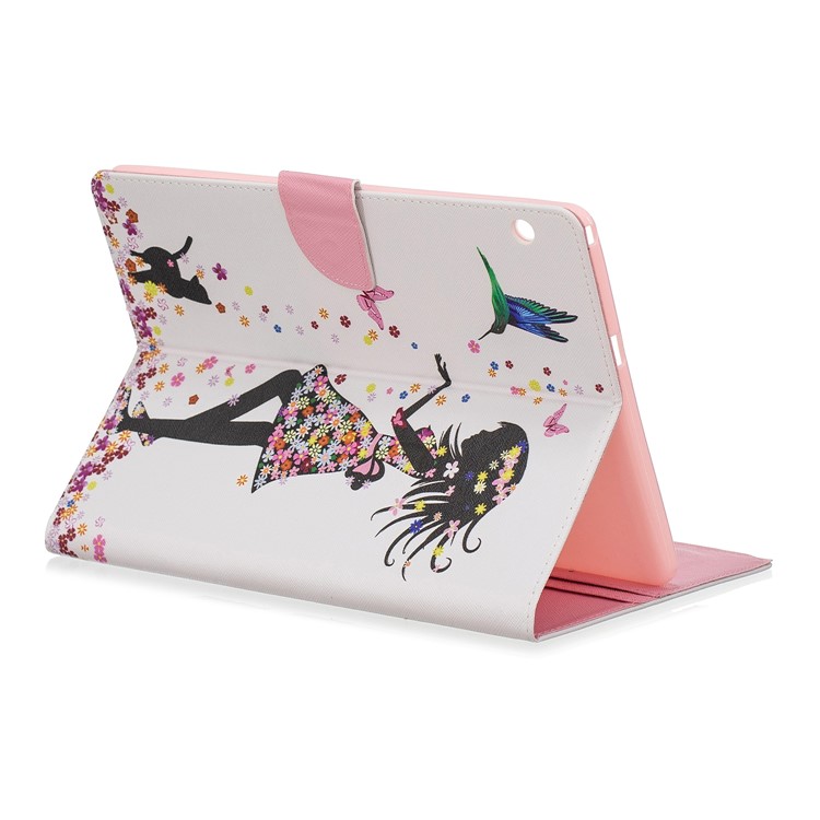 Funda De Tableta De Cuero Con Soporte De Impresión De Patrón Para Huawei Mediapad T3 10 - Niña Y Mariposas-4