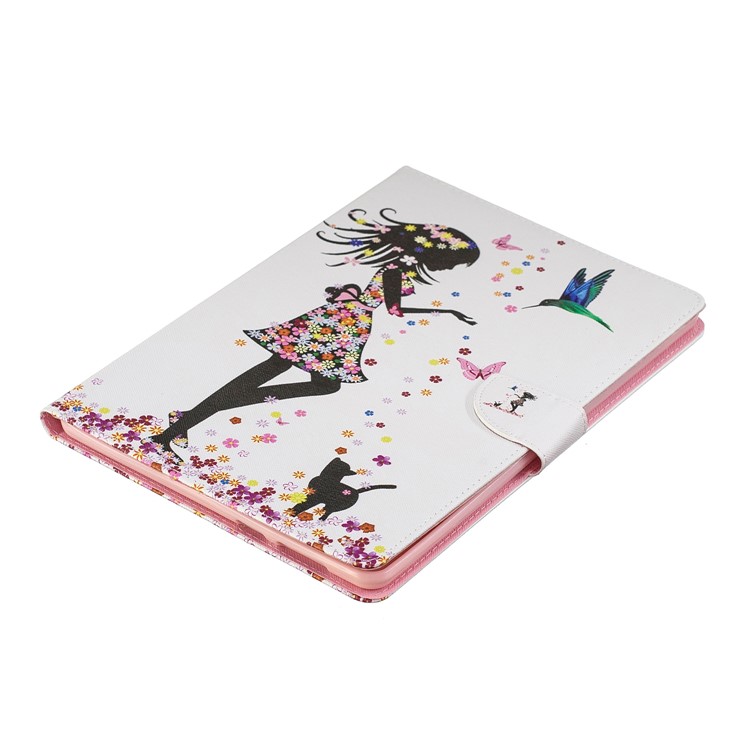 Funda De Tableta De Cuero Con Soporte De Impresión De Patrón Para Huawei Mediapad T3 10 - Niña Y Mariposas-6