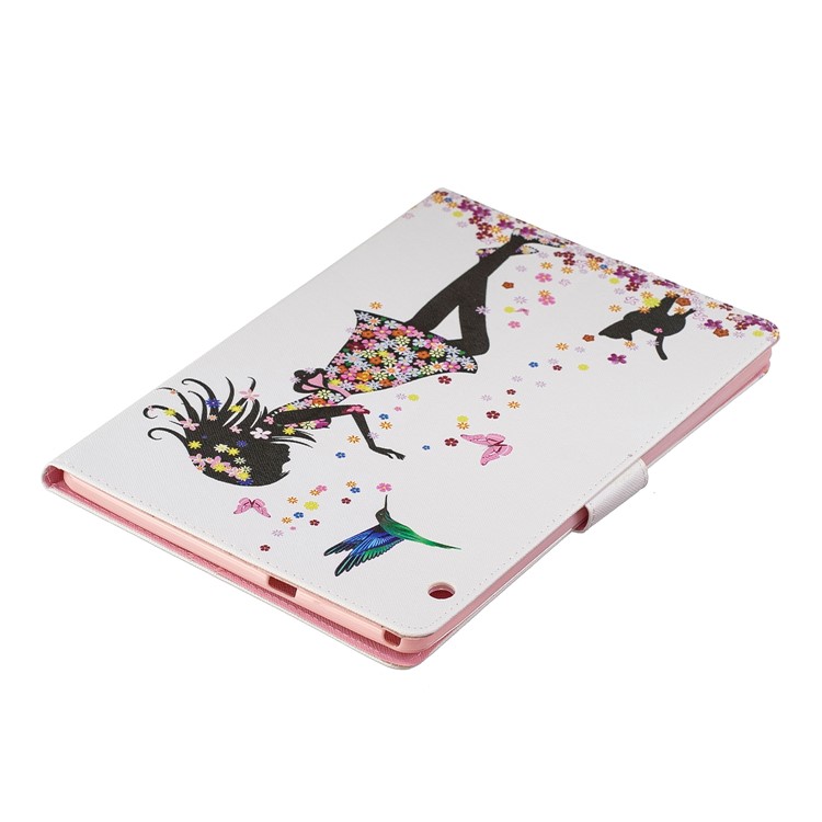 Funda De Tableta De Cuero Con Soporte De Impresión De Patrón Para Huawei Mediapad T3 10 - Niña Y Mariposas-7