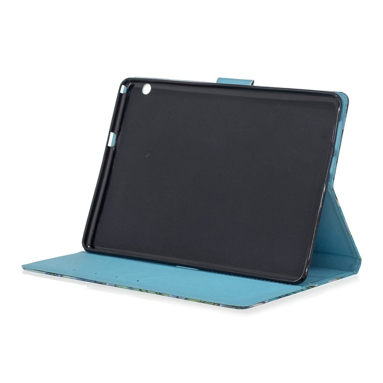 Porta Tablet In Pelle Con Stampa Motivo A Portafoglio Per Huawei Mediapad T3 10 - Fiori Blu-5