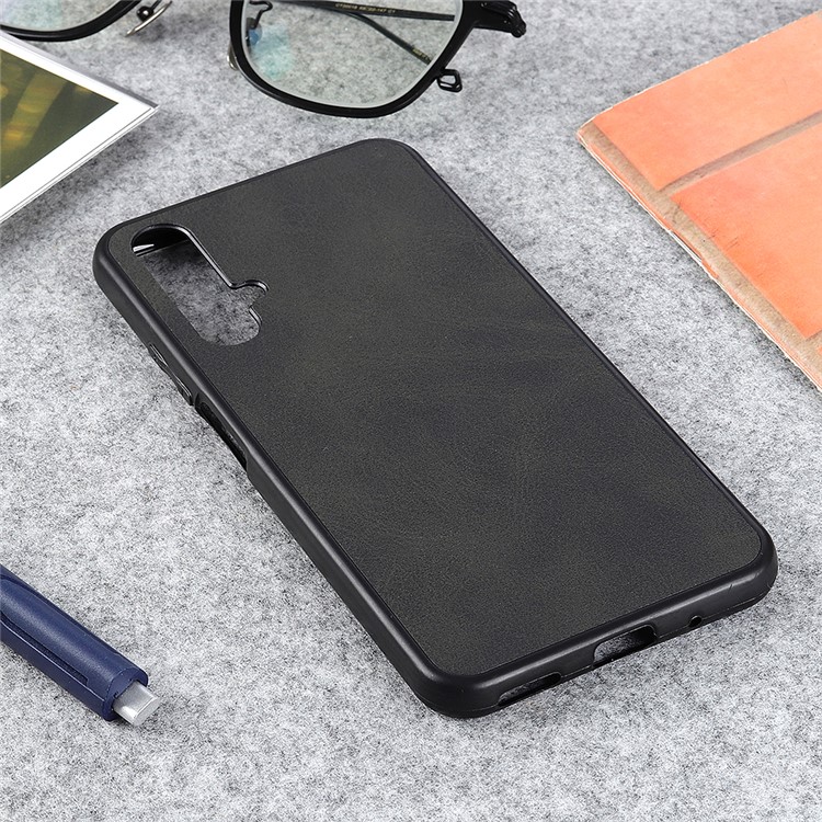 Matte Skin PU Leather PC +TPU Hybrid Phone Cover for Huawei nova 5 / nova 5 Pro - Black-2