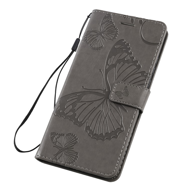 Imprint Butterfly Leather Wallet Case for Huawei P20 lite (2019) / nova 5i - Grey-6