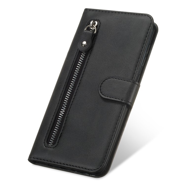 Zipper Pocket Wallet Stand PU Leather Case for Huawei P30 Pro - Black-9