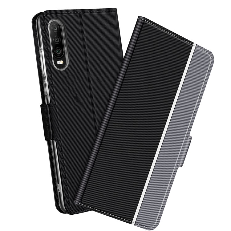 Baiyu Serie Elegante Funda De Cuero Para Doble Ranura Para Tarjeta De Teléfono Funda Protectora Con Soporte De Cordón Para Huawei P30 - Negro-1