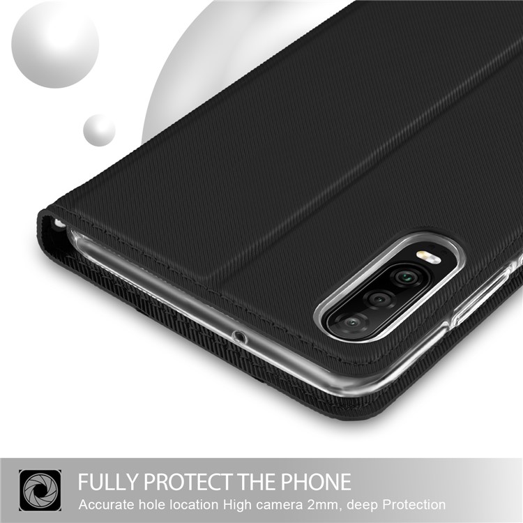 Baiyu Serie Elegante Funda De Cuero Para Doble Ranura Para Tarjeta De Teléfono Funda Protectora Con Soporte De Cordón Para Huawei P30 - Negro-5