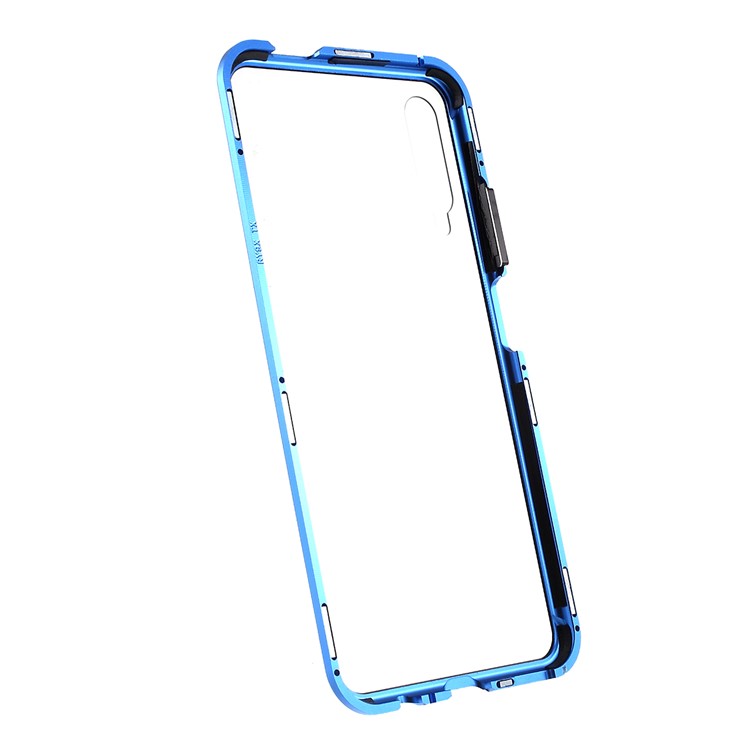 Magnetic Adsorption Metal + Tempered Glass Hybrid Case for Huawei Honor 9X - Blue-2