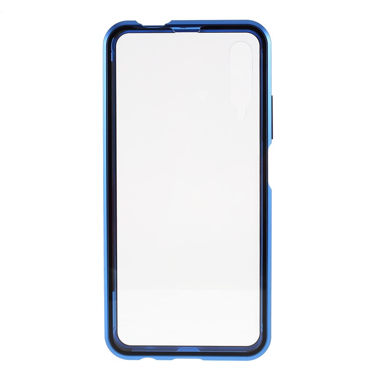 Magnetic Adsorption Metal + Tempered Glass Hybrid Case for Huawei Honor 9X - Blue-4