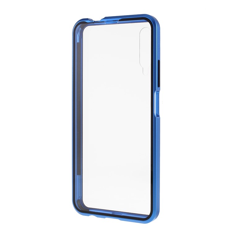 Magnetic Adsorption Metal + Tempered Glass Hybrid Case for Huawei Honor 9X - Blue-5