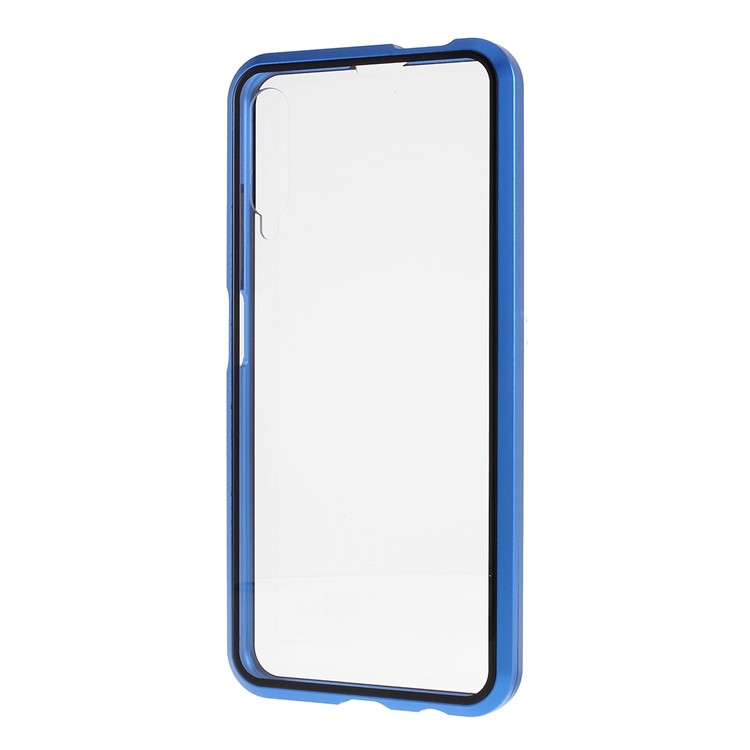 Magnetic Adsorption Metal + Tempered Glass Hybrid Case for Huawei Honor 9X - Blue-6