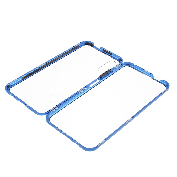 Magnetic Adsorption Metal + Tempered Glass Hybrid Case for Huawei Honor 9X - Blue-8