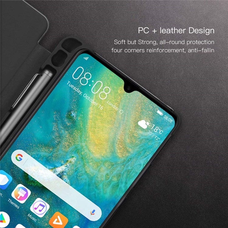 MOMAX Smart View Window Stand Leather Phone Cover with Pen Slot for Huawei Mate 20 X 5G-5