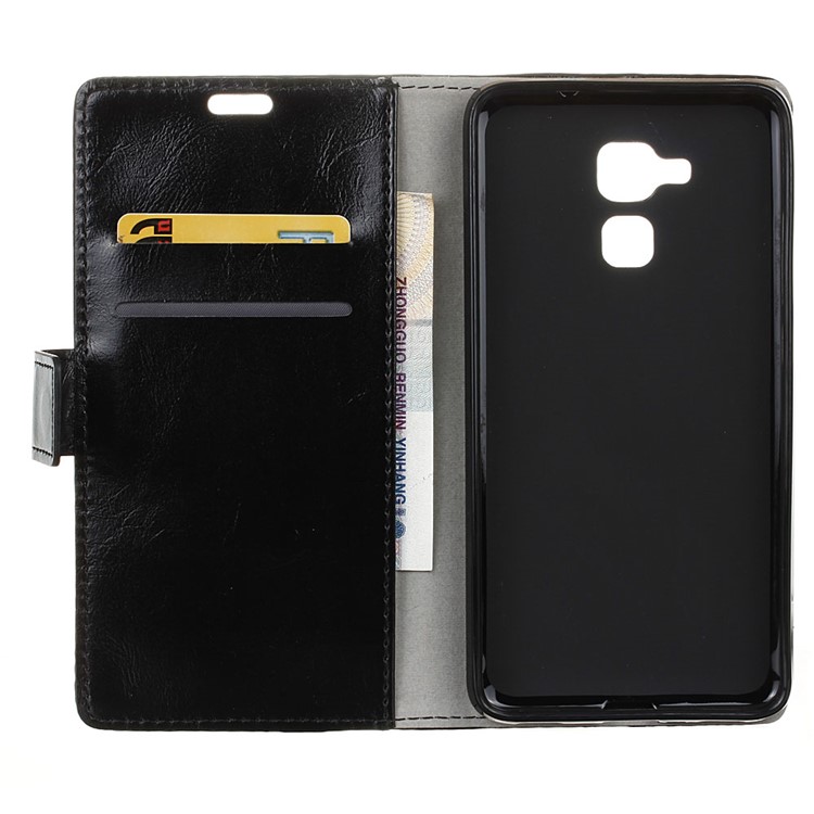 Crazy Horse Leather Wallet Case for Huawei Honor 5c / GT3 - Black-3