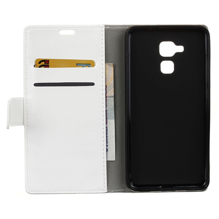 Crazy Horse Leather Wallet Cover for Huawei Honor 5c / GT3 - White-3