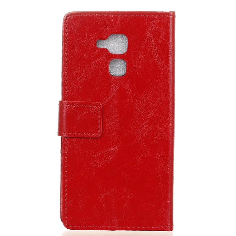 Crazy Horse Leather Wallet Case Cover for Huawei Honor 5c / GT3 - Red-2