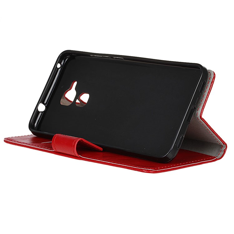 Crazy Horse Leather Wallet Case Cover for Huawei Honor 5c / GT3 - Red-4