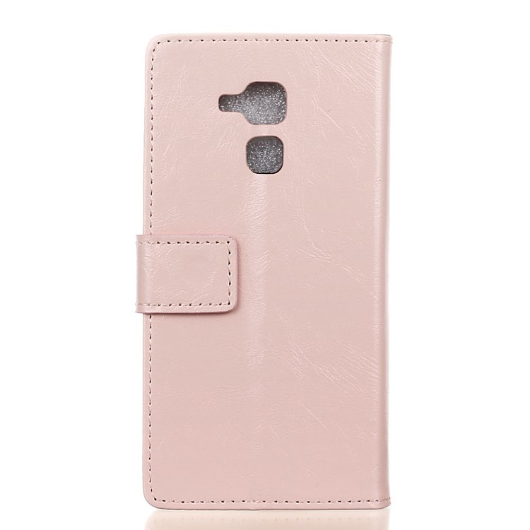Crazy Horse Leather Wallet Cover Case for Huawei Honor 5c / GT3 - Pink-2